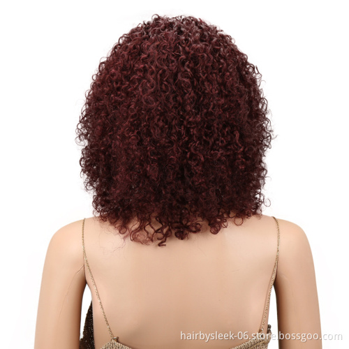 Rebecca Natural Black Wig Kinky Curly For Black Women Brazilian Remy Hair Bob Wigs Human Hair Lace Front wigs